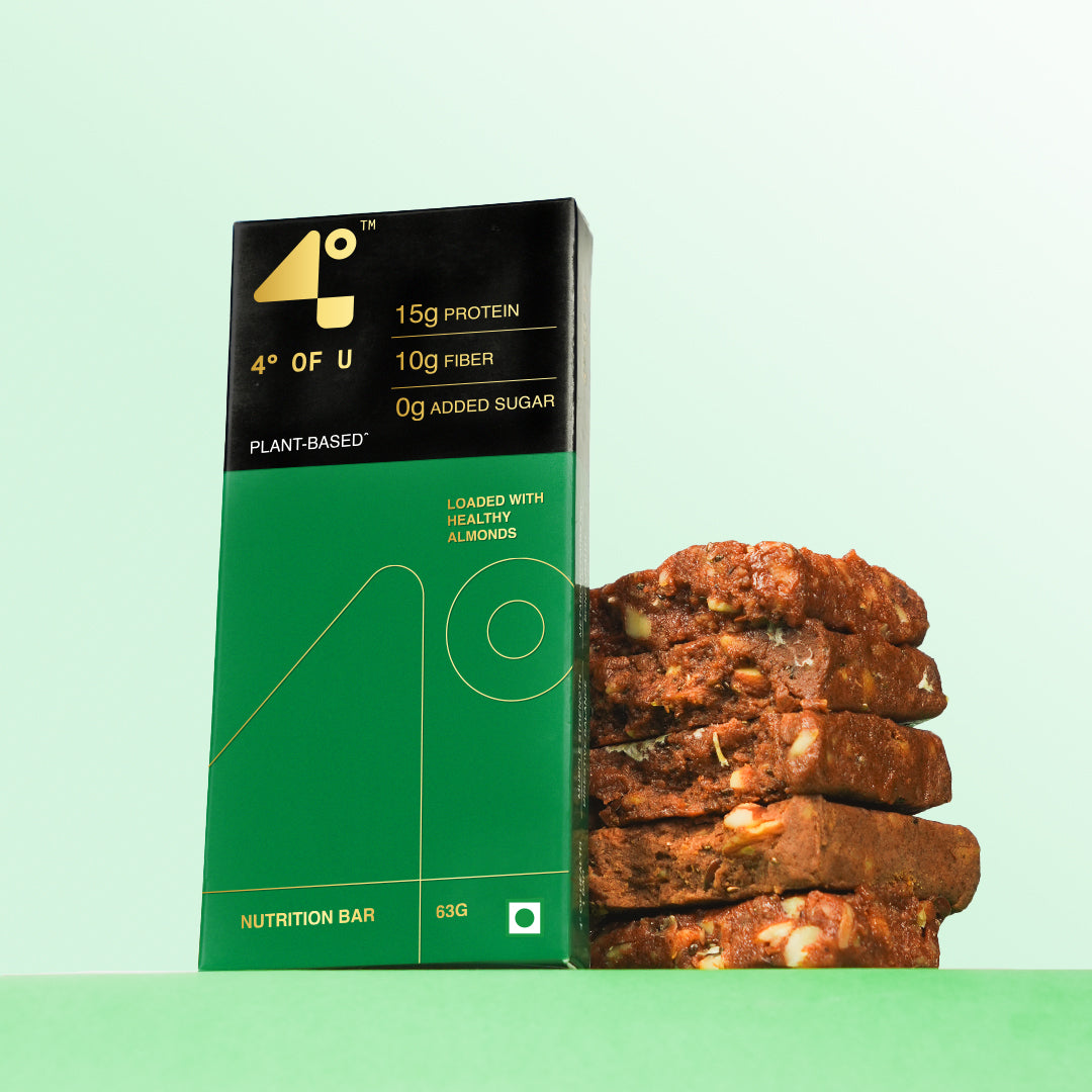 Vegan nutrition bar with a green and black design on a light green background